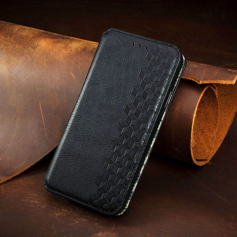 Купити Шкіряний чохол-книжка GETMAN Cubic (PU) на Xiaomi Redmi Note 10 Pro / 10 Pro Max (Чорний) на vchehle.ua