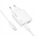 Фото СЗУ Hoco C142A Direct PD20W+QC3.0 (1USB-A/1C) + кабель Type-C to Type-C (White) в магазине vchehle.ua
