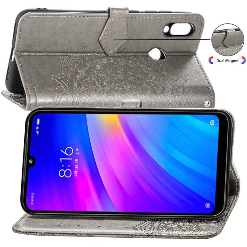 Фото Шкіряний чохол-книжка Art Case з візитницею на Xiaomi Redmi Note 7 / Note 7 Pro / Note 7s (Сірий) в маназині vchehle.ua
