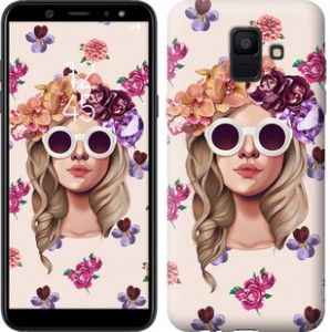 Чохол Дівчина з квітами v2 на Samsung Galaxy A6 2018