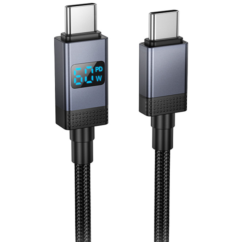 Дата кабель Hoco X118 Generic with display Type-C to Type-C 60W (1m)