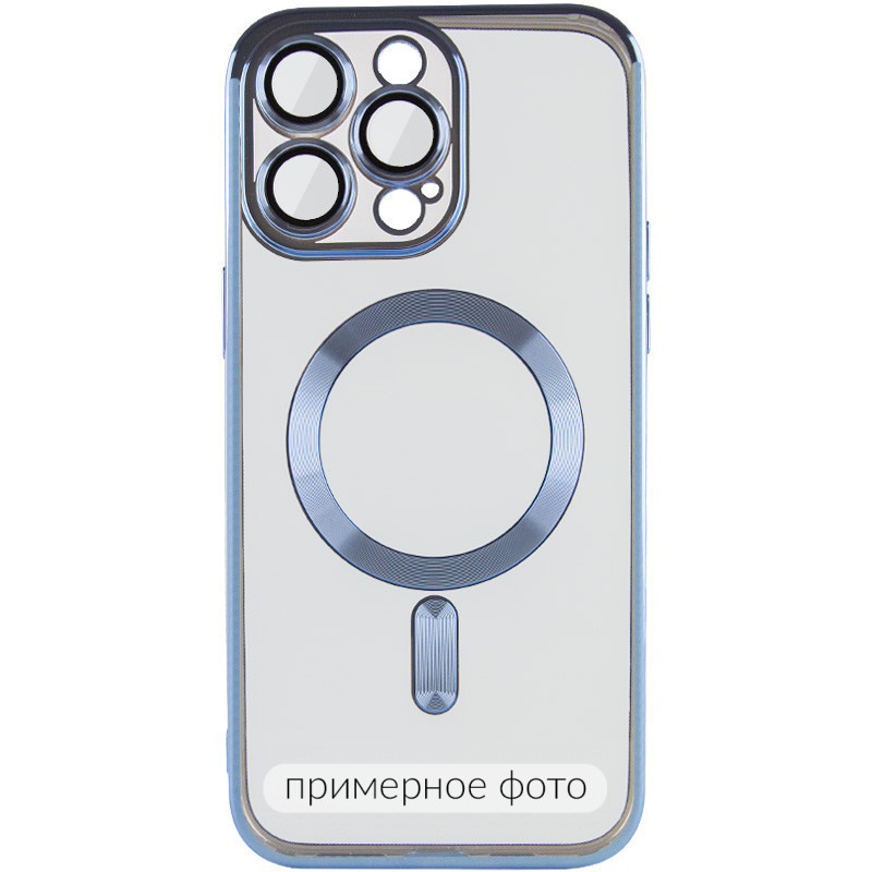 Фото TPU чехол Fibra Chrome with Magnetic safe для Apple iPhone 16 (6.1") (Sierra Blue) на vchehle.ua