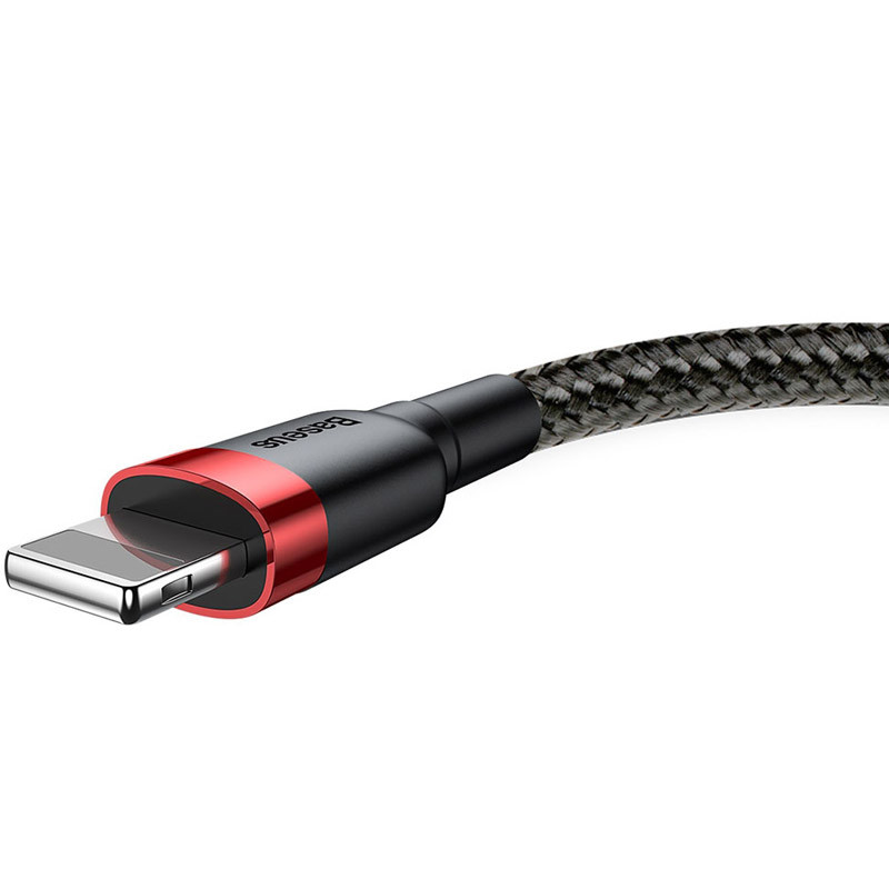 Фото Дата кабель Baseus Cafule Lightning Cable 2.4A (0.5m) (CALKLF-A) (Червоний / Чорний) в маназині vchehle.ua