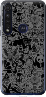 Чохол Чорно-сірий стікер бомбинг на Motorola G8 Plus