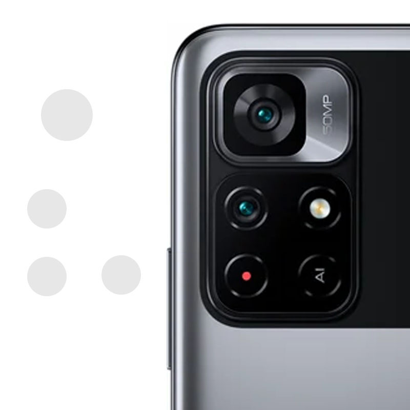 Гибкое защитное стекло 0.18mm на камеру (тех.пак) для Xiaomi Poco M4 Pro 5G (Прозрачный)