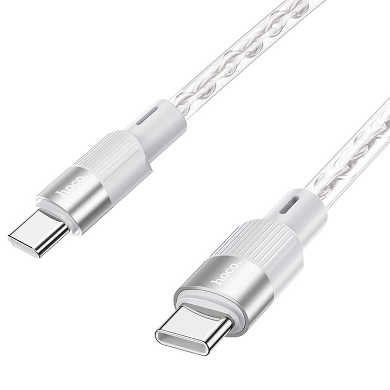 Фото Дата кабель Hoco X99 Crystal Junction Type-C to Type-C 60W (1m) (Gray) в маназині vchehle.ua