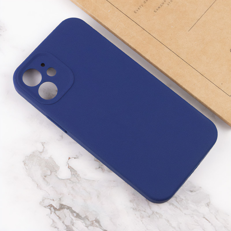 Чехол Silicone Case Full Camera Protective (AA) NO LOGO для Apple iPhone 12 (6.1") (Синий / Deep navy) в магазине vchehle.ua