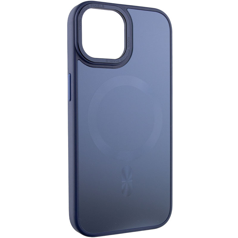 Фото Чехол TPU+Glass Sapphire Midnight Open Camera with Magnetic Safe для Apple iPhone 15 (6.1") (Синий / Deep navy) на vchehle.ua