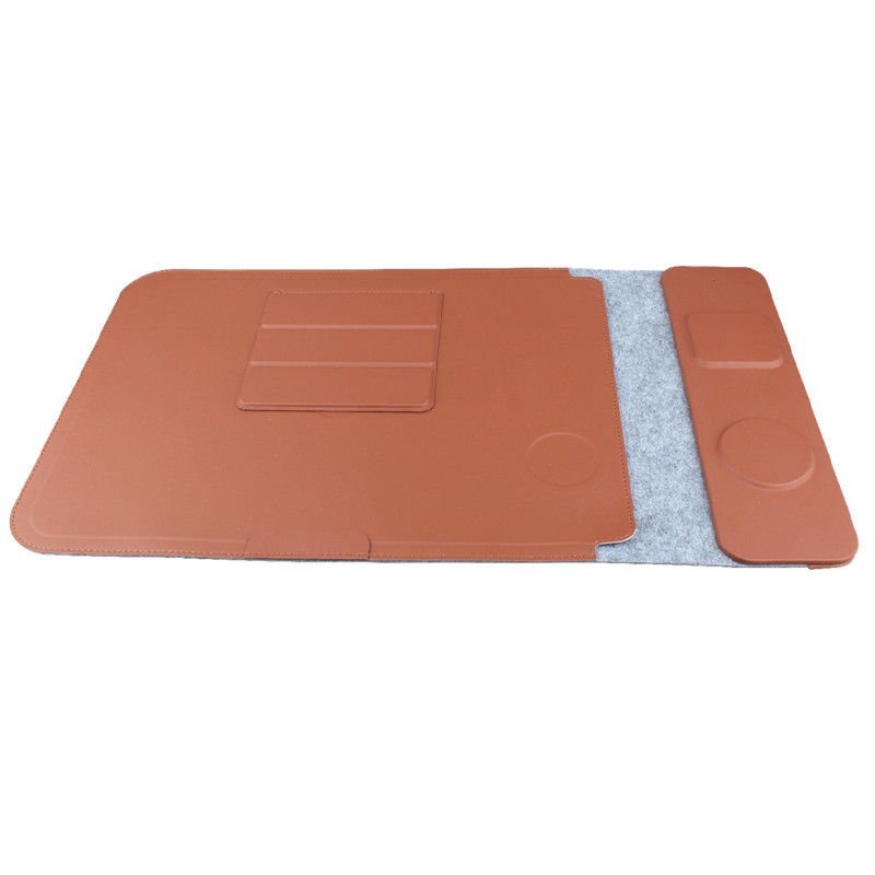 Фото Подставка-чехол для ноутбука STAND JD-S101 с БЗУ 4in1 15W (13-14'') (Brown) на vchehle.ua