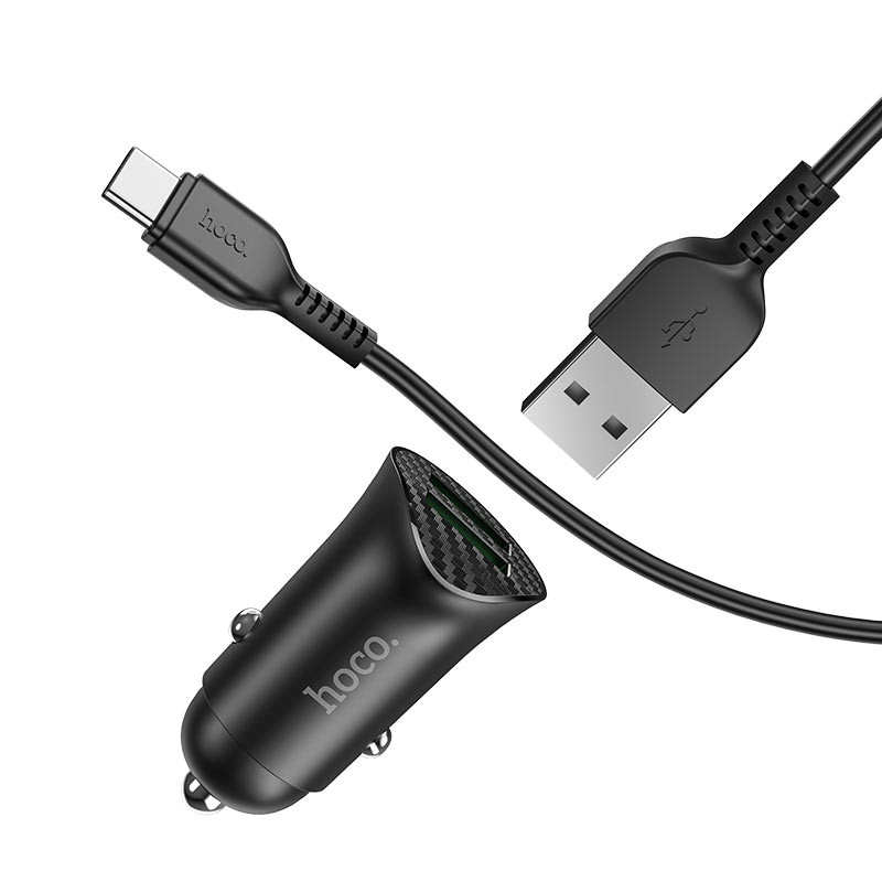 Купить Уценка АЗУ Hoco Z39 QC3.0 (2USB) + Type-C (Дефект упаковки / Черный) на vchehle.ua