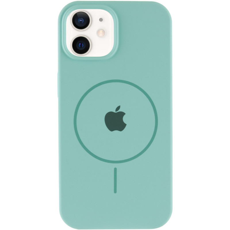 Фото Чехол Silicone Case Full Protective (AA) with Magnetic Safe для Apple iPhone 11 (6.1") (Бирюзовый / Light Turquoise) на vchehle.ua