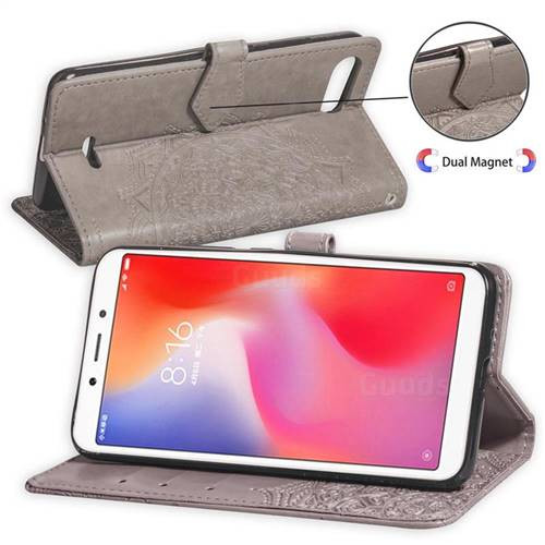 Замовити Шкіряний чохол-книжка Art Case з візитницею на Xiaomi Redmi 6A (Сірий) на vchehle.ua