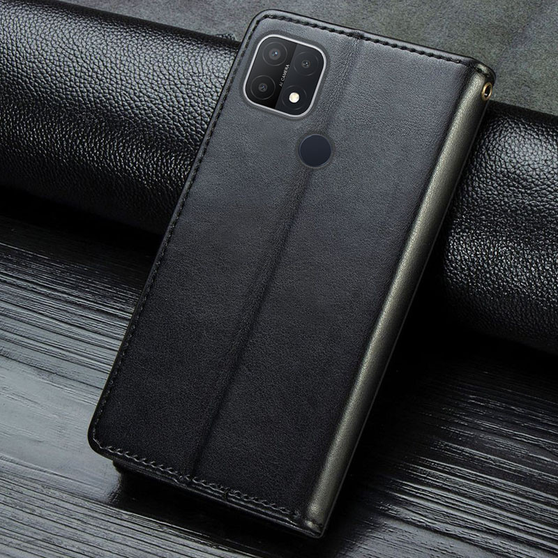 Купити Шкіряний чохол-книжка GETMAN Gallant (PU) для Oppo A15s / A15 (Чорний) на vchehle.ua