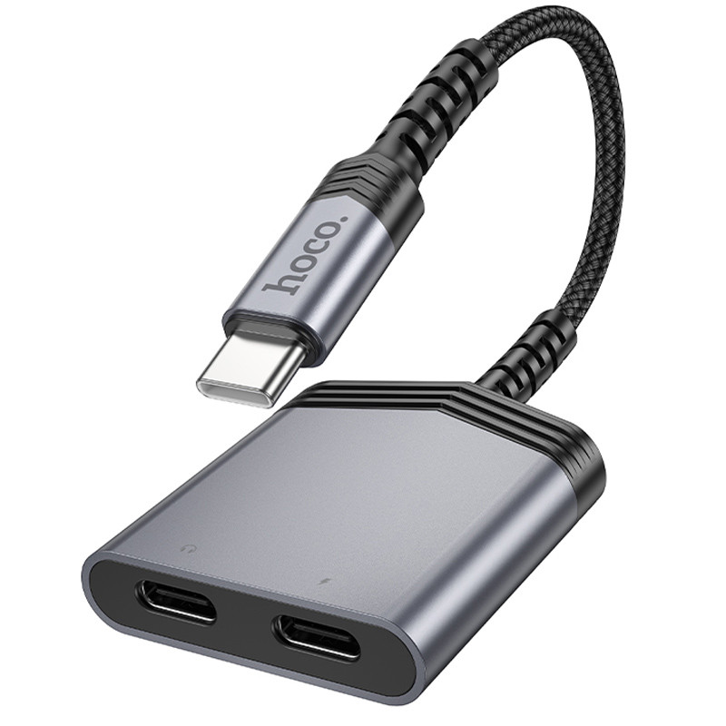 Фото Переходник Hoco LS40 Type-C to dual Type-C (Metal gray) на vchehle.ua