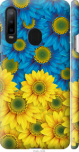 Чохол Жовто-блакитні квіти на Samsung Galaxy A8S