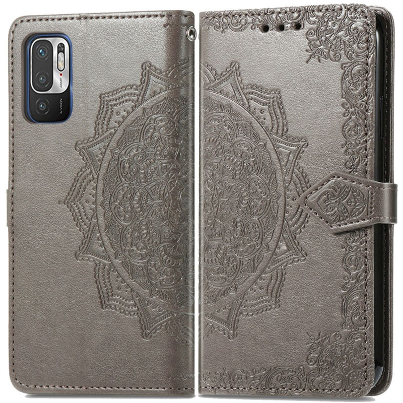 Фото Кожаный чехол-книжка Art Case с визитницей для Xiaomi Redmi Note 10 5G / Poco M3 Pro (Серый) на vchehle.ua