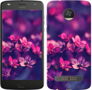 Чехол Пурпурные цветы для Motorola Moto Z2 Play