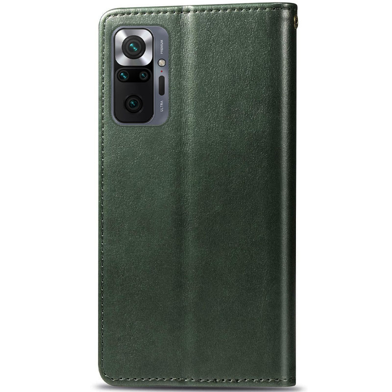 Кожаный чехол книжка GETMAN Gallant (PU) для Xiaomi Redmi Note 10 Pro / 10 Pro Max (Зеленый) в магазине vchehle.ua