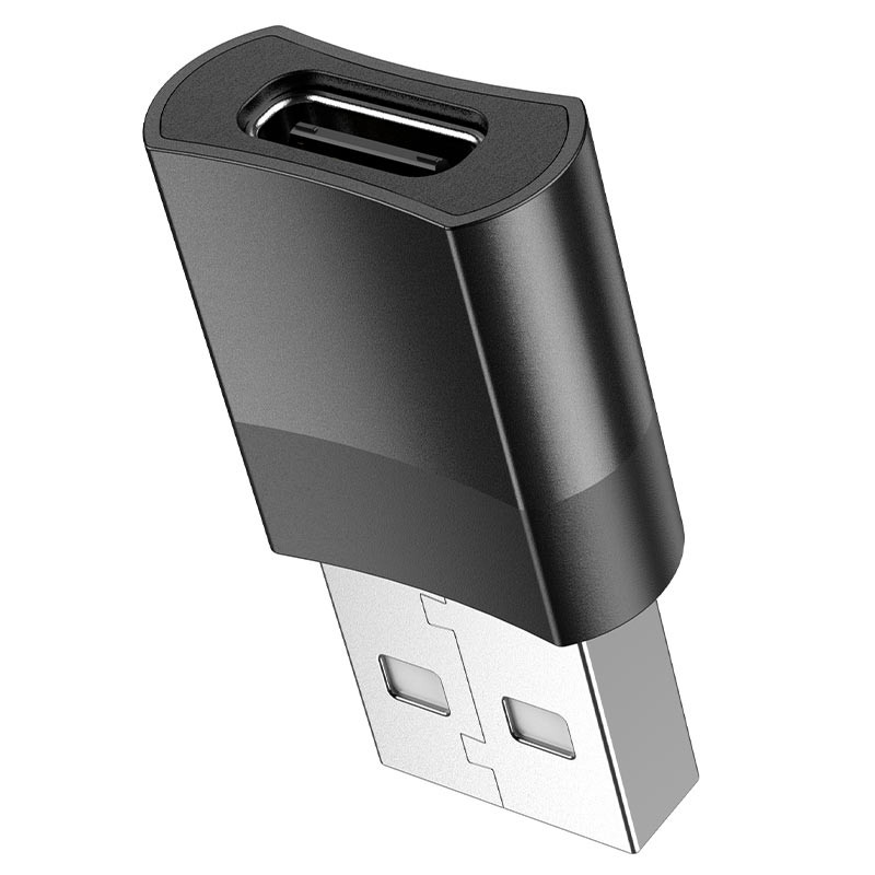 Фото Перехідник Hoco UA17 USB Male to Type-C Female USB2.0 (Чорний) на vchehle.ua