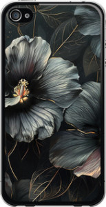 Чохол Чорні квіти на iPhone 4