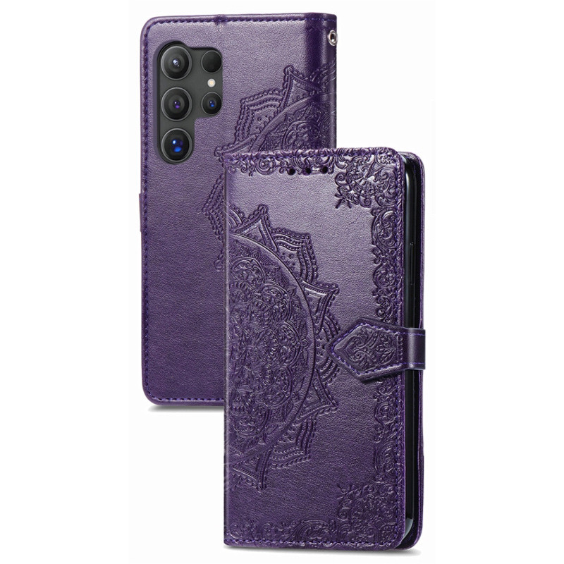 Замовити Шкіряний чохол (книжка) Art Case з візитницею на Samsung Galaxy S25 Ultra (Фіолетовий) на vchehle.ua