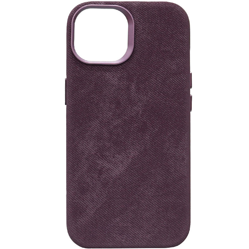 Чехол Denim with Magnetic safe для Apple iPhone 15 (6.1") (Deep Purple)