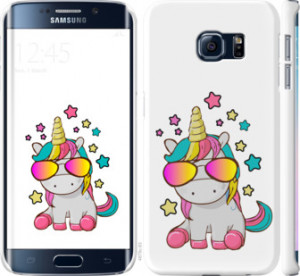 Чехол Единорог в очках для Samsung Galaxy S6 Edge G925F