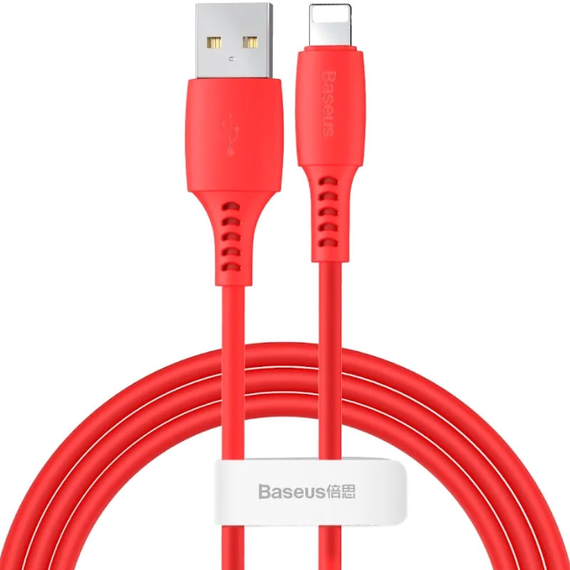 Дата кабель Baseus Colorful USB to Lightning (2.4A) (1.2m) (CALDC) (Червоний)
