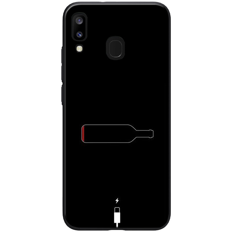 

TPU+PC чехол ForFun для Samsung Galaxy A20 A205F (Бутылка / Черный) 748279