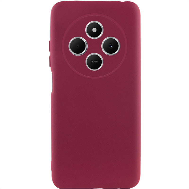 Чехол TPU GETMAN Liquid Silk Full Camera для Xiaomi Redmi 14C / Poco C75 (Бордовый / Marsala)