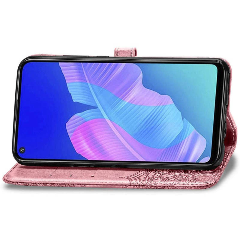 Фото Шкіряний чохол (книжка) Art Case з візитницею на Samsung Galaxy A21s (Рожевий) в маназині vchehle.ua