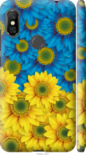 Чохол Жовто-блакитні квіти на Xiaomi Redmi Note 6 Pro