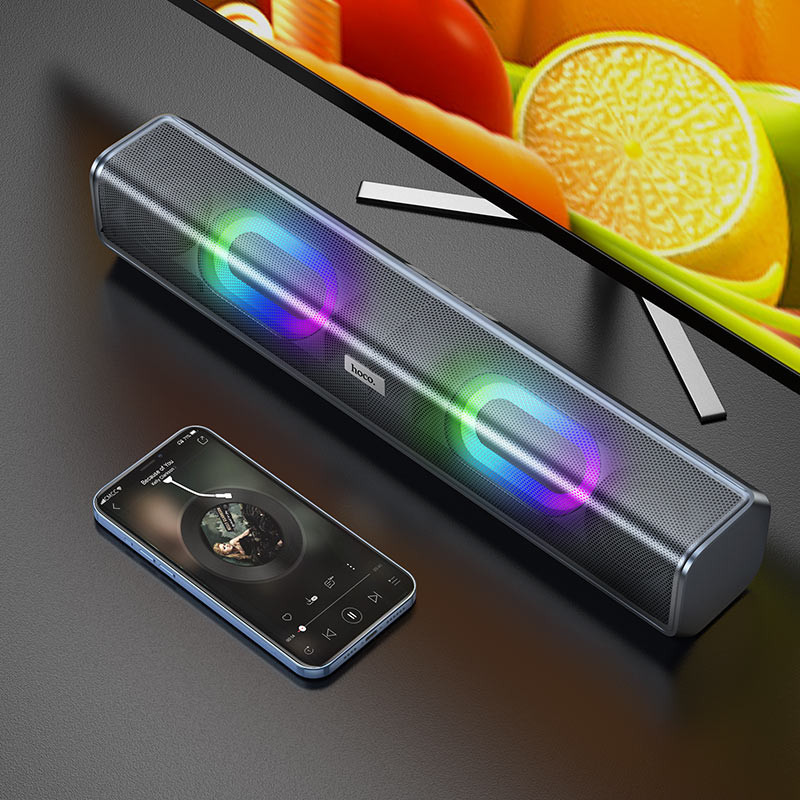 Bluetooth Колонка Hoco BS49 Dazzling sound (Metal gray) в магазине vchehle.ua