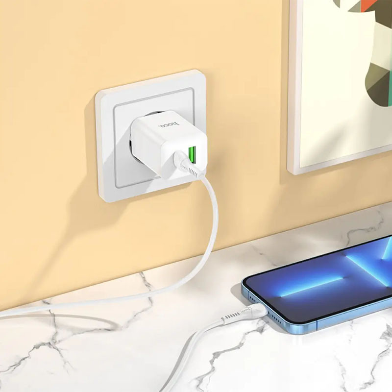 Фото СЗУ Hoco N28 Founder PD20W+QC3.0 (1USB-A/1C) (White) в магазине vchehle.ua