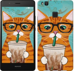 Чехол Зеленоглазый кот в очках для Huawei P9 Lite