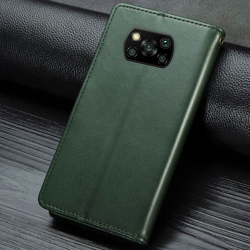 Купить Кожаный чехол-книжка GETMAN Gallant (PU) для Xiaomi Poco X3 NFC / Poco X3 Pro (Зеленый) на vchehle.ua