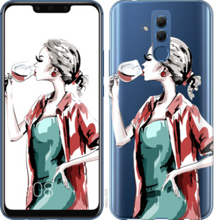 

Чехол Девушка с бокалом для Huawei Mate 20 Lite 841776