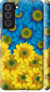 Чехол Жёлто-голубые цветы для Samsung Galaxy S21 FE