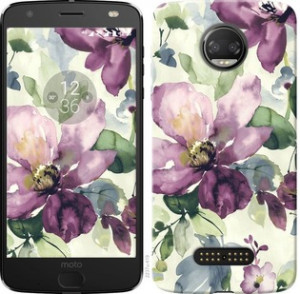 Чехол Цветы акварелью для Motorola Moto G5 PLUS
