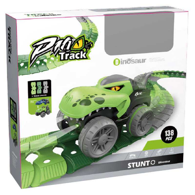 Інтерактивний трек з інерційною машинкою SHT 5510-6 Dino Trak (138pcs/1CAR) (Green) в магазині vchehle.ua