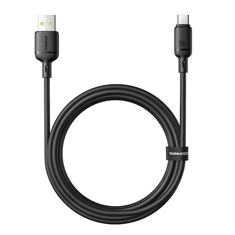 Фото Дата кабель Baseus Silky Series OS Fast Charging USB Type-C 100W (2m) (P10377703) (Cluster Black) на vchehle.ua