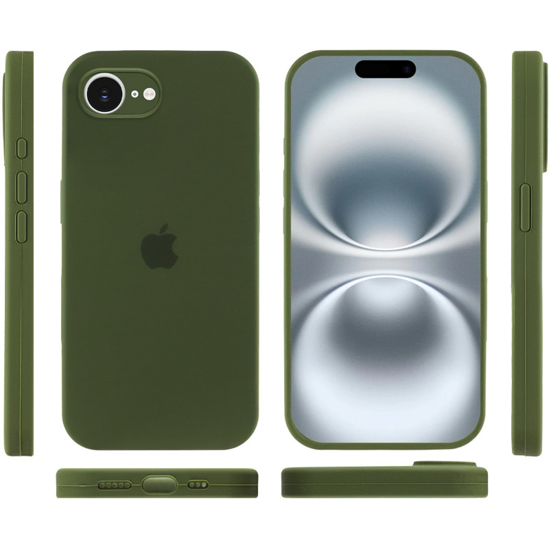 Фото Чохол Silicone Case Full Camera Protective (AA) на Apple iPhone 16e (6.1") (Зелений / Dark Olive) в маназині vchehle.ua