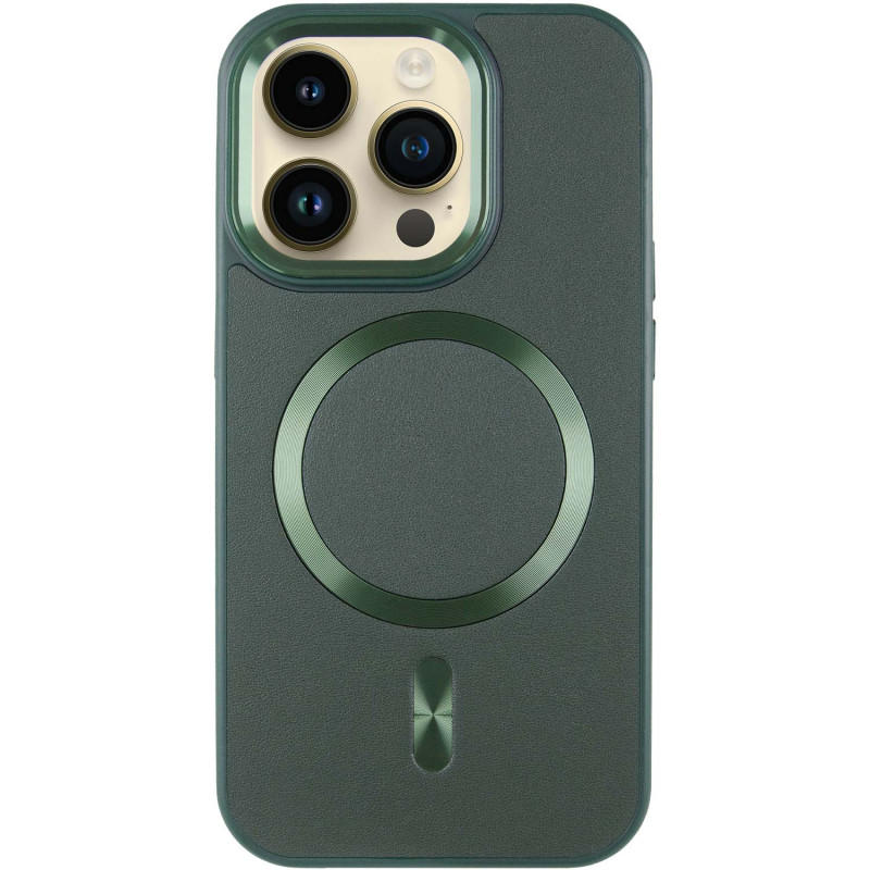 Фото Кожаный чехол SnapCase with Magnetic Safe для Apple iPhone 15 Pro Max (6.7") (Green) на vchehle.ua