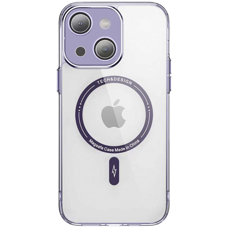 TPU+PC чехол Fullcolor with Magnetic Safe для Apple iPhone 14 (6.1") (Purple)