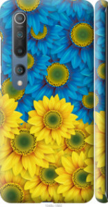 Чехол Жёлто-голубые цветы для Xiaomi Mi 10