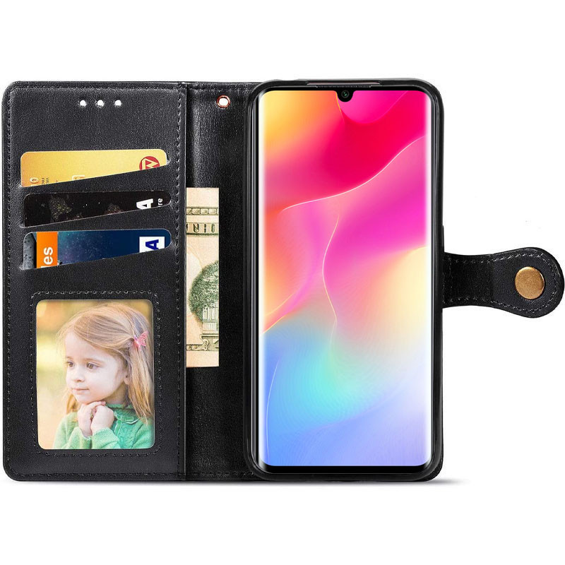 Фото Кожаный чехол-книжка GETMAN Gallant (PU) для Xiaomi Mi Note 10 Lite (Черный) в магазине vchehle.ua