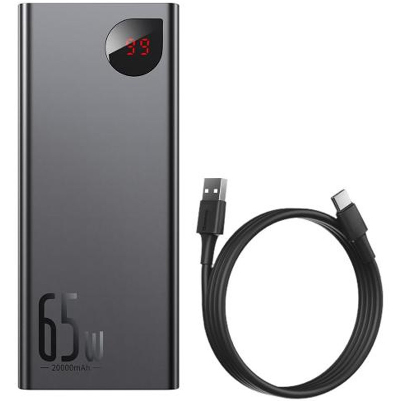 Купить Портативное ЗУ Baseus Adaman Metal Digital Display QC 65W 20000 mAh (PPIMDA-D) (Black) на vchehle.ua