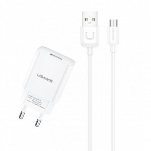 МЗП USAMS T21 Charger kit - T18 single USB + Uturn MicroUSB cable