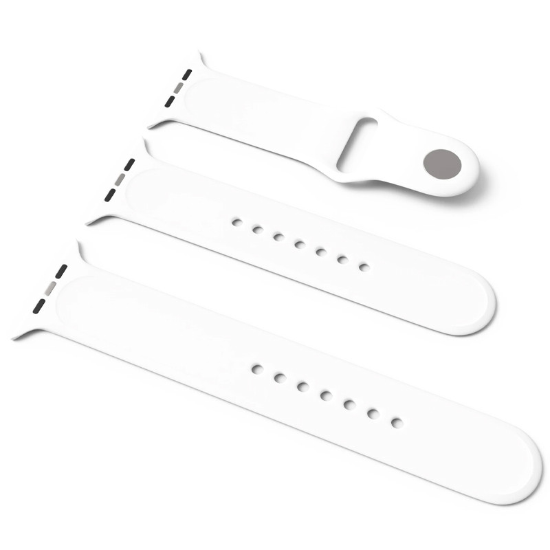 Силиконовый ремешок для Apple Watch Sport Band 42(ser.1-3)/44/45/46/49mm (S/M & M/L) 3pcs (Белый / White)