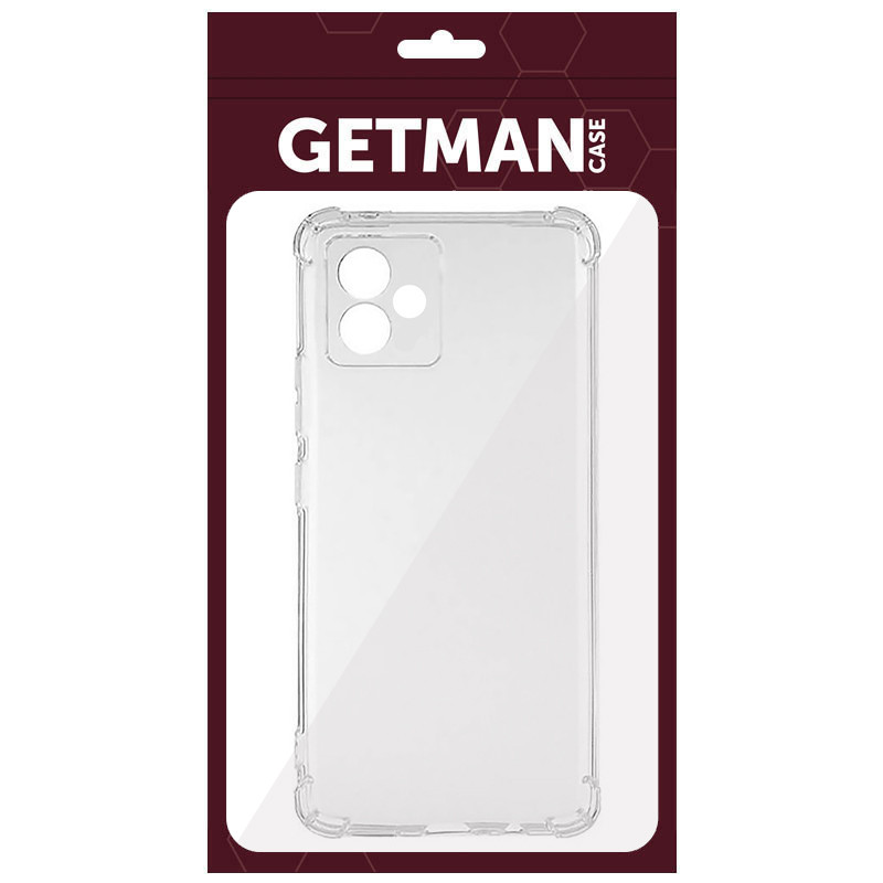 Купить TPU чехол GETMAN Ease logo усиленные углы Full Camera для Motorola Moto G14 (Бесцветный (прозрачный)) на vchehle.ua